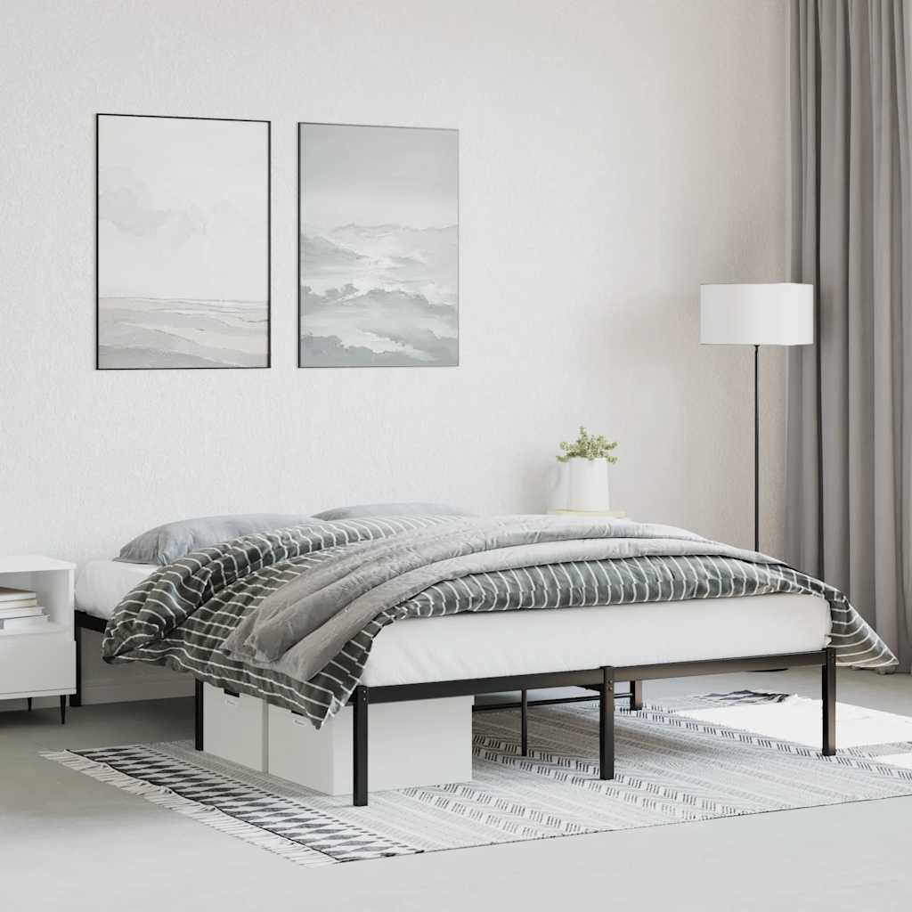 Sengeramme i metall svart 160x200 cm vidaXL