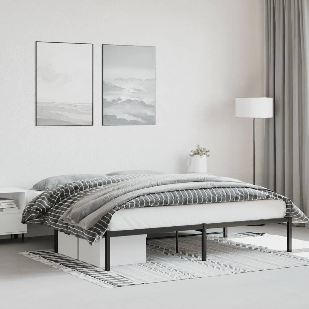 Sengeramme i metall svart 180x200 cm vidaXL