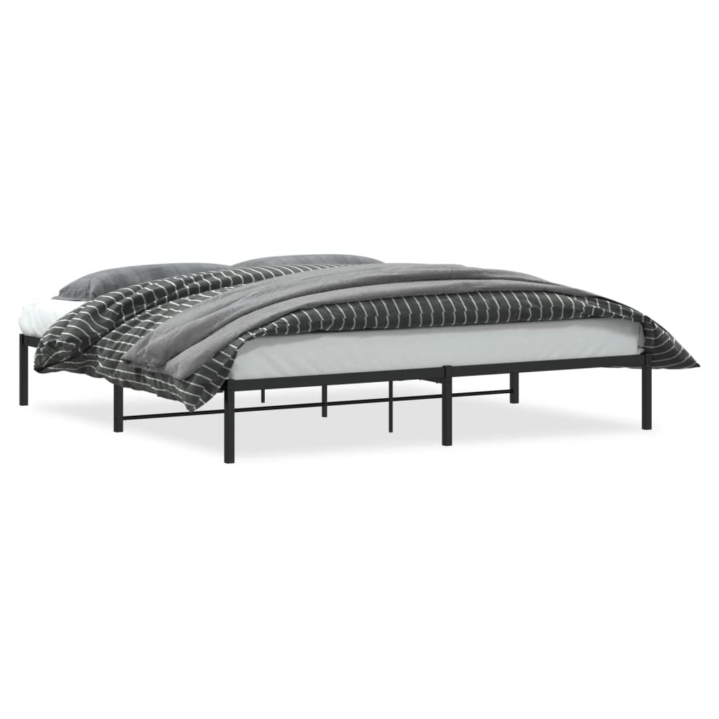 Sengeramme i metall svart 200x200 cm vidaXL