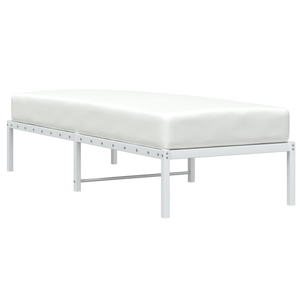 Sengeramme i metall hvit 80x200 cm vidaXL