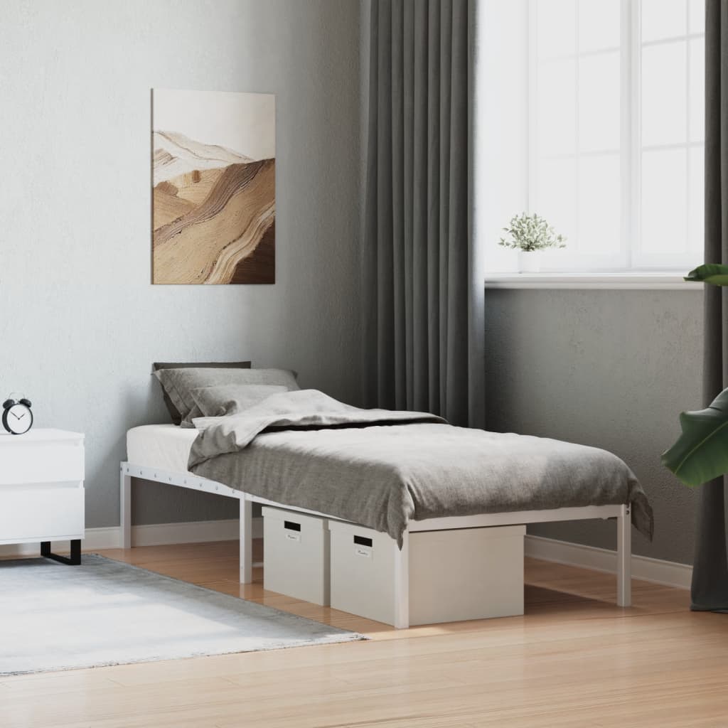 Sengeramme i metall hvit 80x200 cm vidaXL