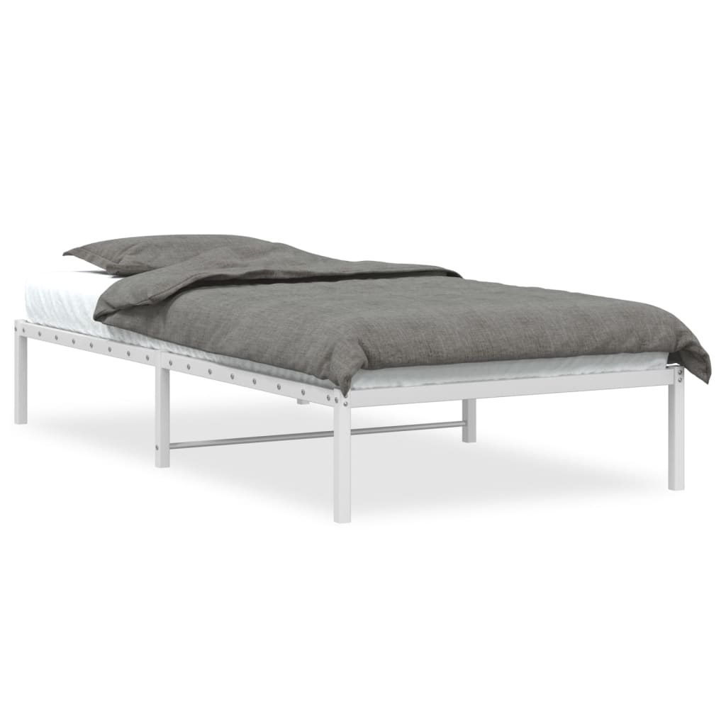 Sengeramme i metall hvit 100x190 cm vidaXL