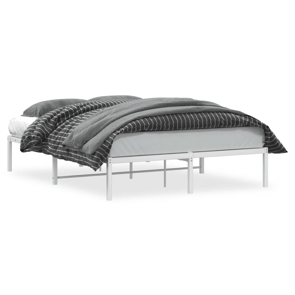 Sengeramme i metall hvit 135x190 cm