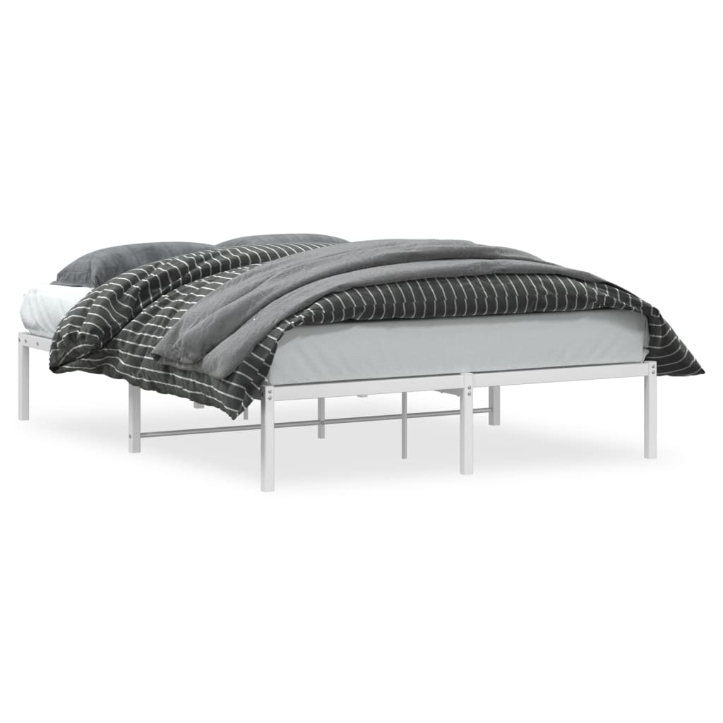 Sengeramme i metall hvit 140x200 cm