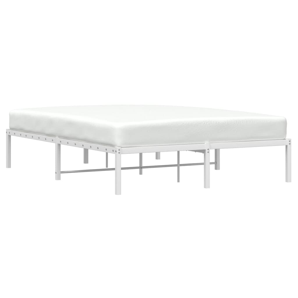 Sengeramme i metall hvit 140x200 cm
