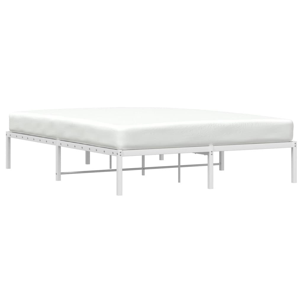 Sengeramme i metall hvit 160x200 cm vidaXL
