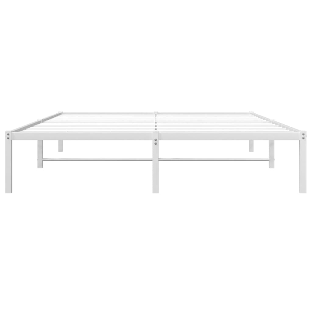 Sengeramme i metall hvit 160x200 cm vidaXL