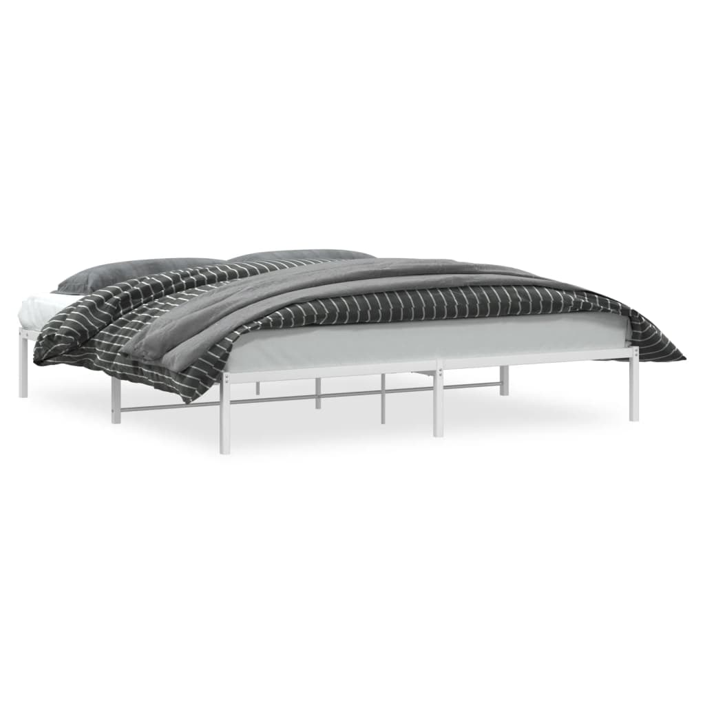 Sengeramme i metall hvit 200x200 cm vidaXL