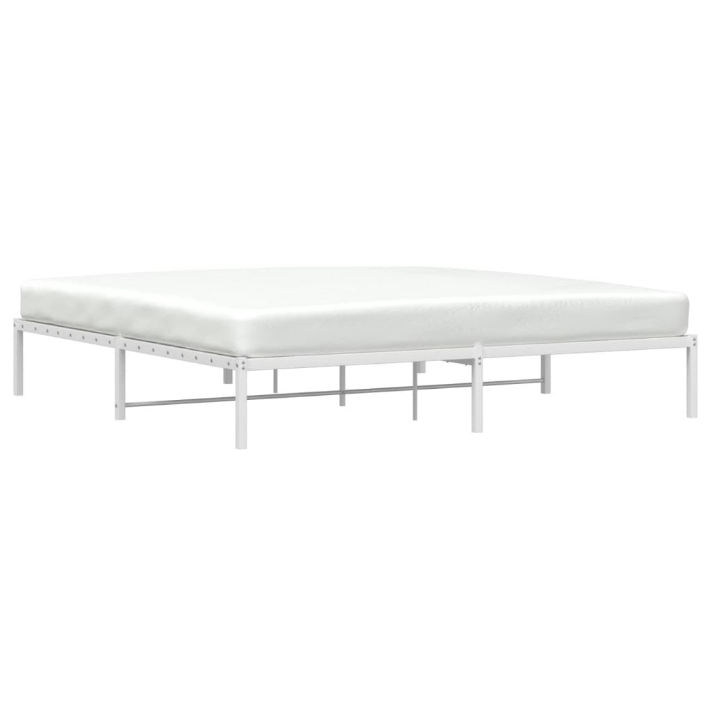 Sengeramme i metall hvit 200x200 cm vidaXL