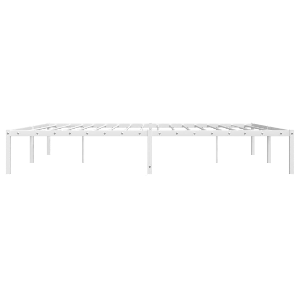 Sengeramme i metall hvit 200x200 cm vidaXL