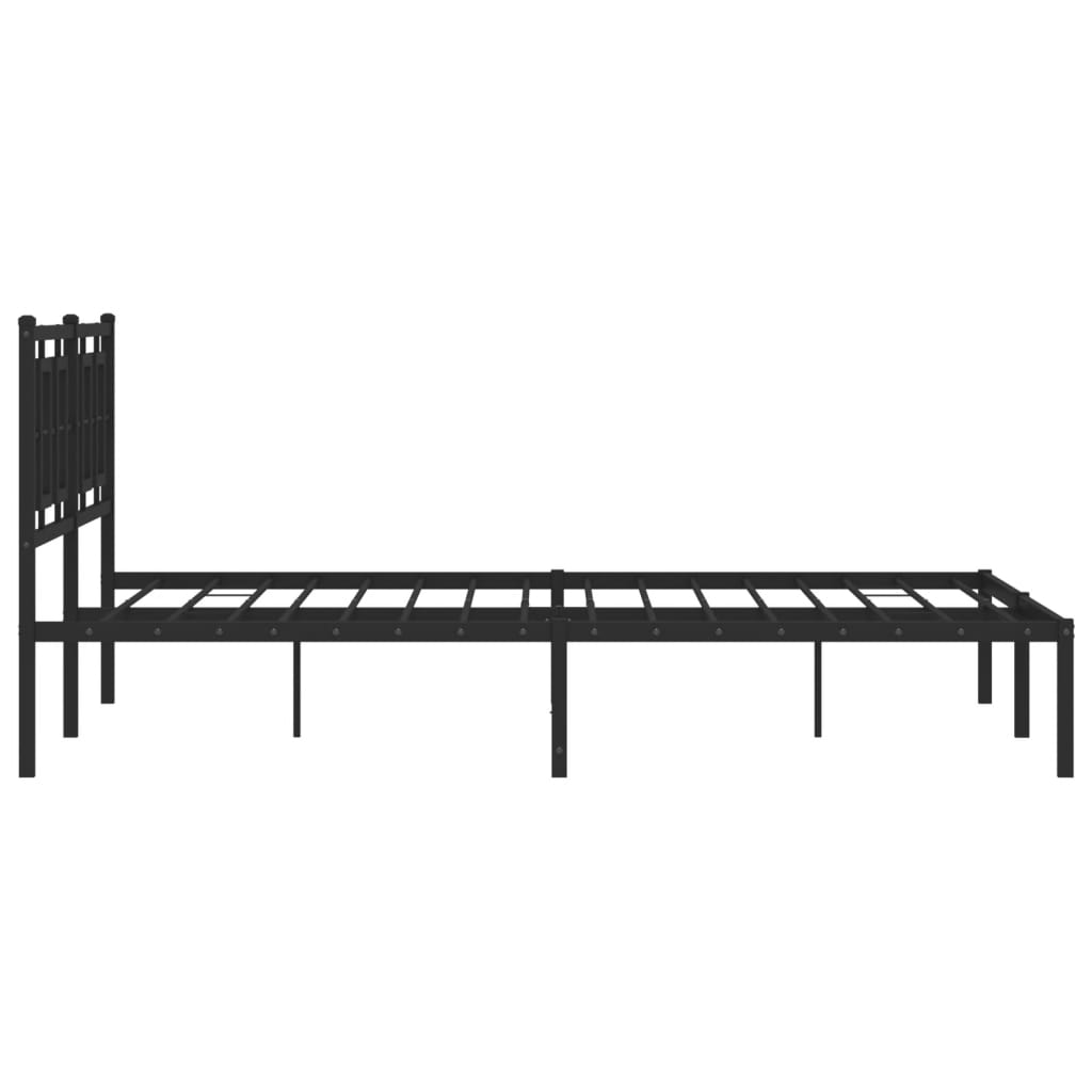 Sengeramme i metall med sengegavl svart 150x200 cm