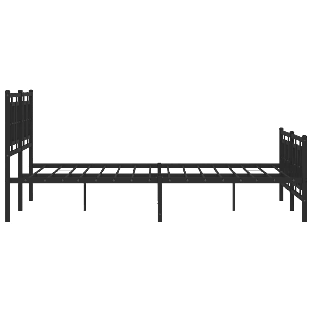 Sengeramme i metall med hode- og fotgavl svart 150x200 cm