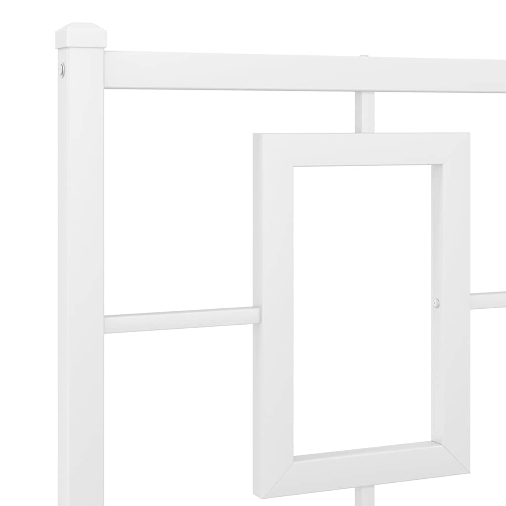 Sengeramme i metall med sengegavl hvit 150x200 cm