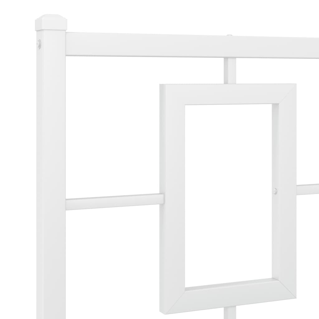 Sengeramme i metall med hode- og fotgavl hvit 150x200 cm