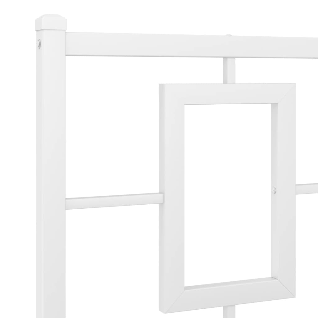 Sengeramme i metall med hode- og fotgavl hvit 180x200 cm vidaXL