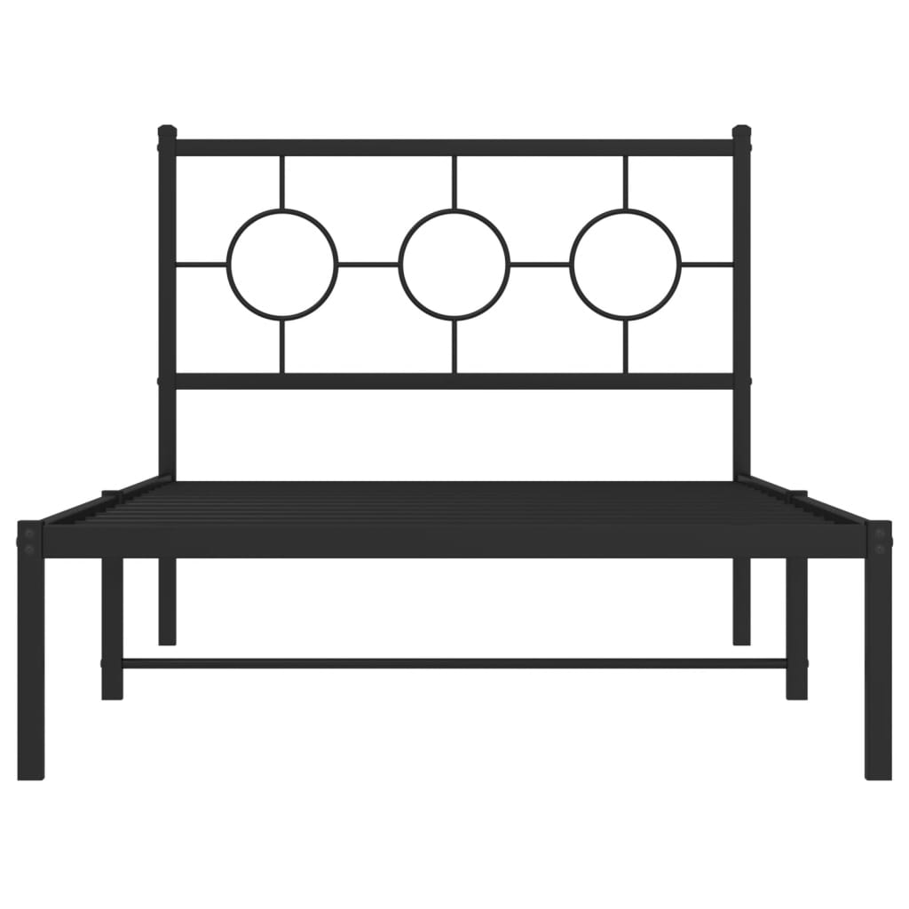 Sengeramme i metall med hodegavl svart 100x200 cm