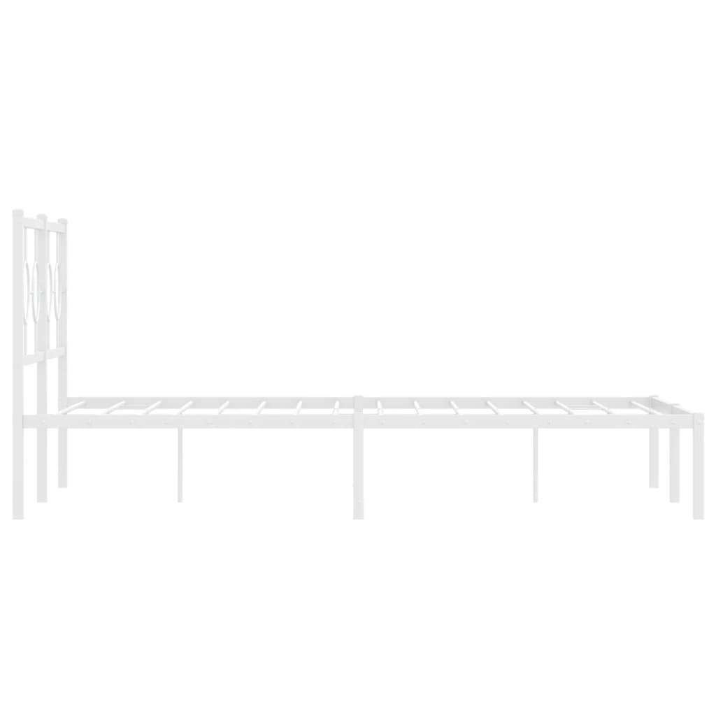 Sengeramme i metall med hodegavl hvit 140x200 cm vidaXL
