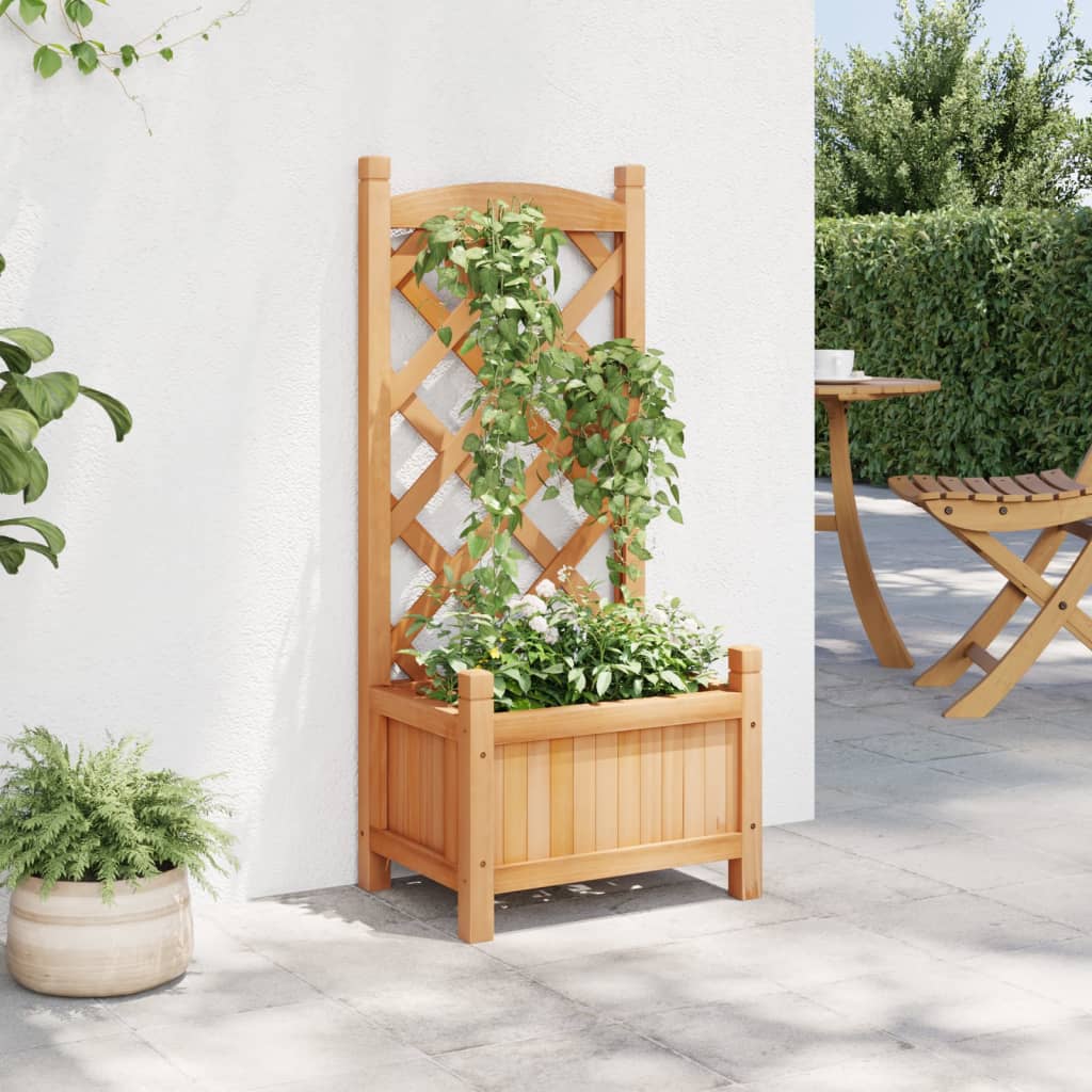 Plantekasse med espalier brun heltre gran