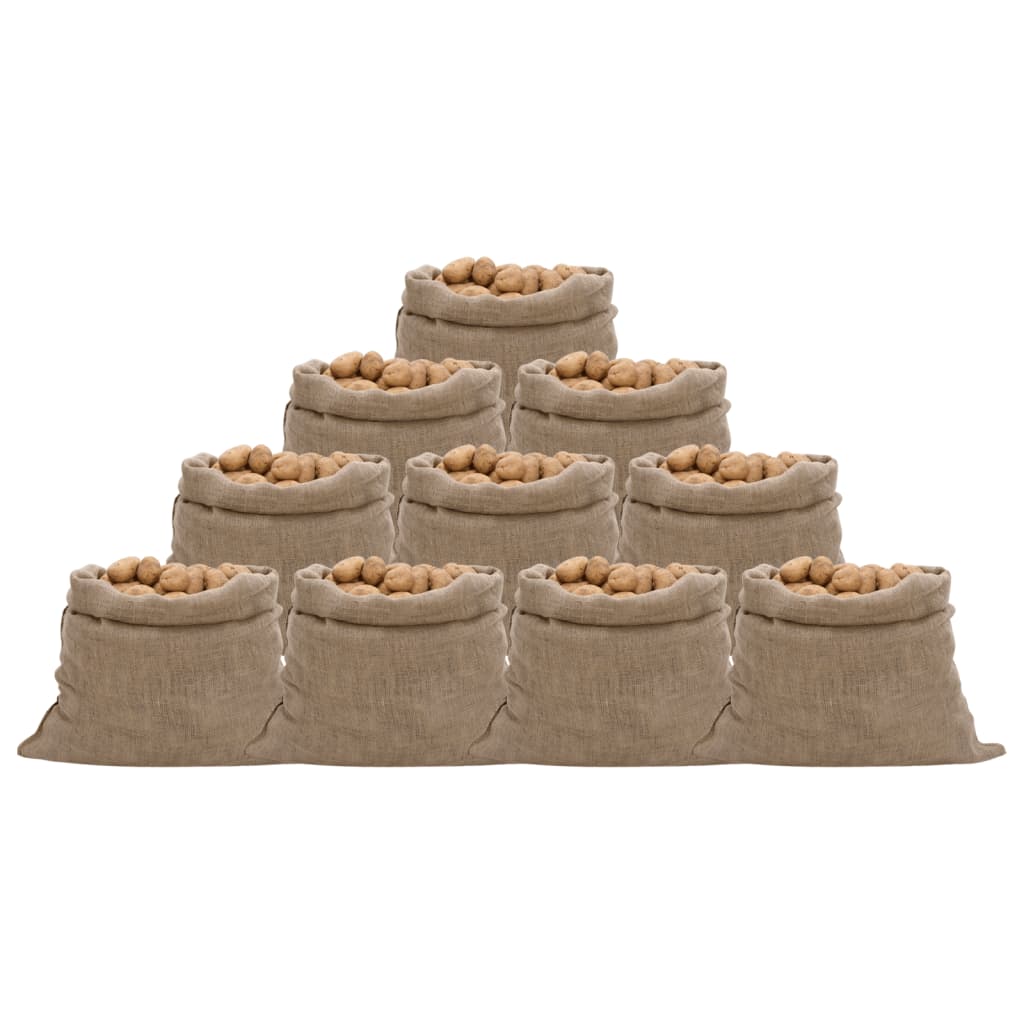 Jutesekker 10 stk 100x110 cm 100% jute 220 gsm