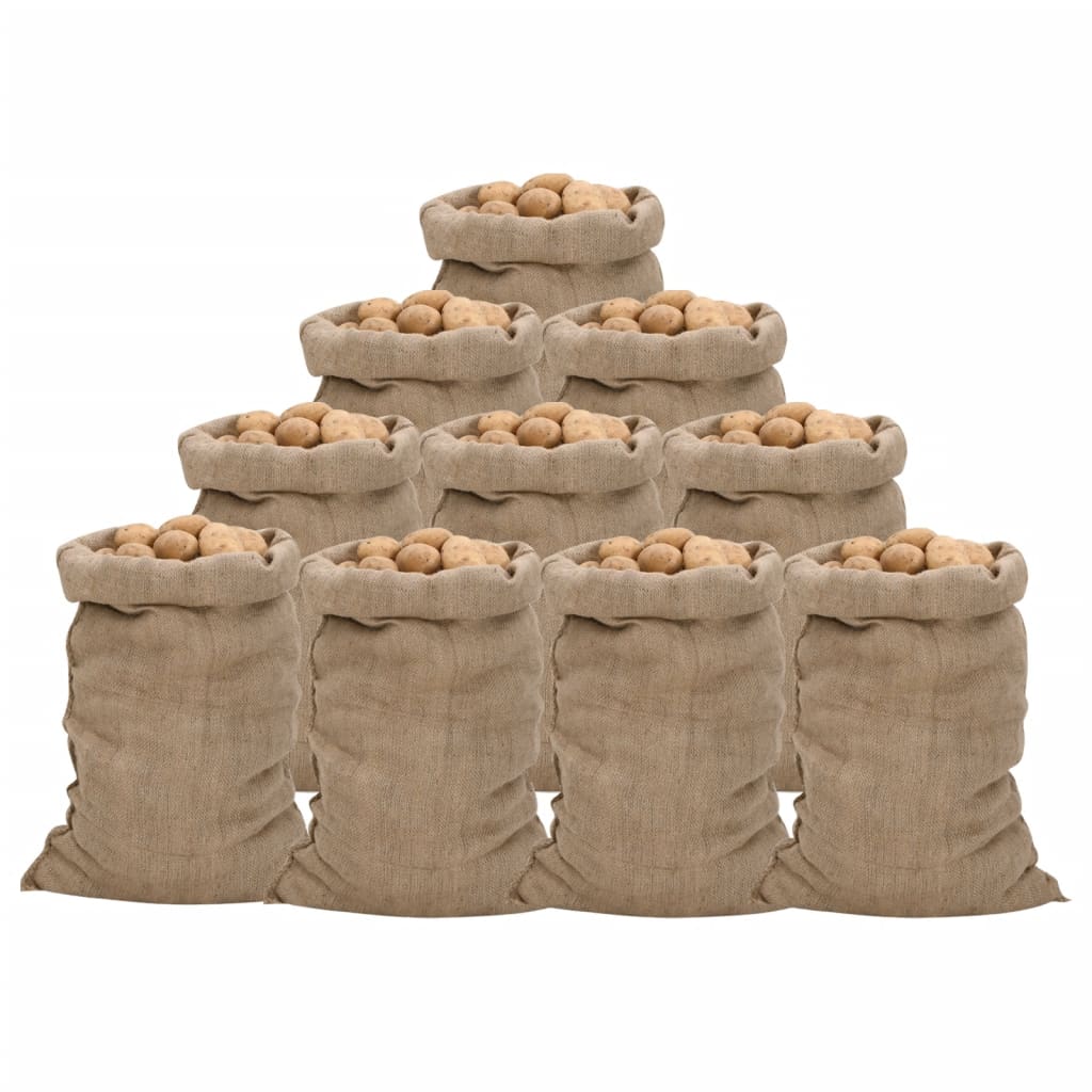 Jutesekker 10 stk 60x105 cm 100% jute 340 gsm