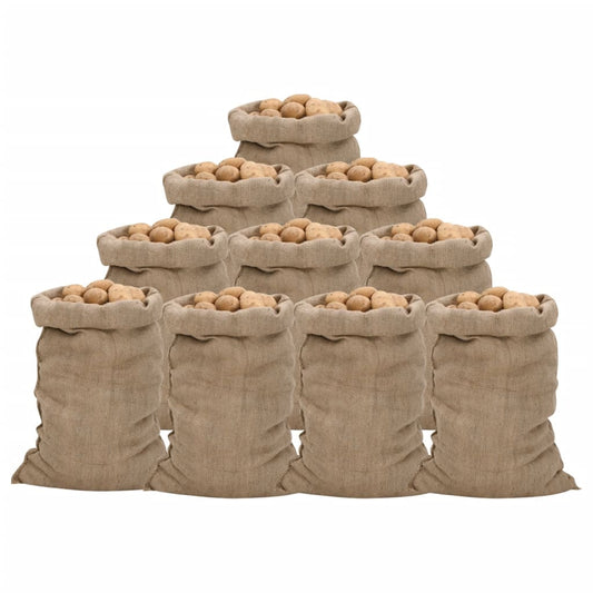 Jutesekker 10 stk 60x105 cm 100% jute 340 gsm