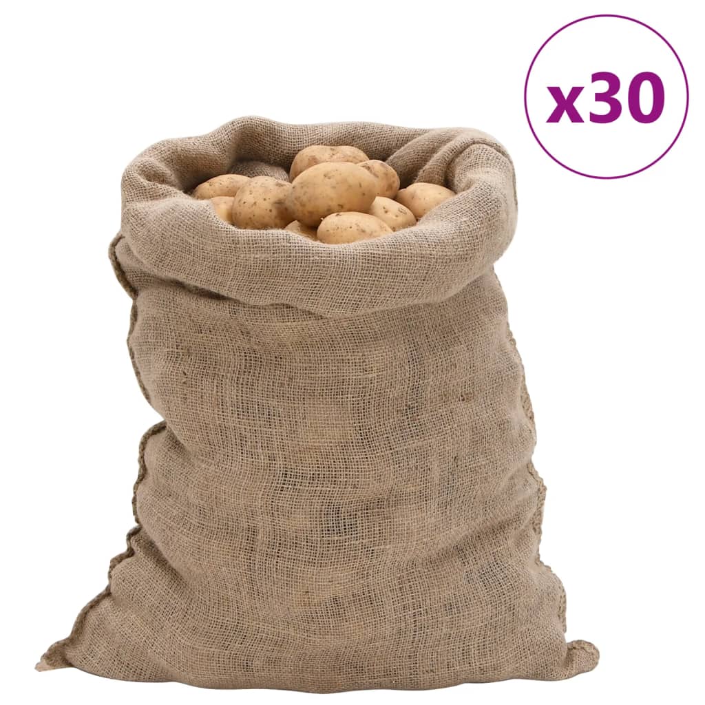 Jutesekker 30 stk 60x105 cm 100% jute 220 gsm