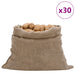 Jutesekker 30 stk 100x110 cm 100% jute 220 gsm