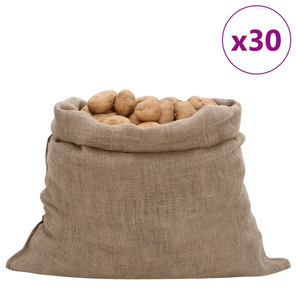 Jutesekker 30 stk 100x110 cm 100% jute 220 gsm