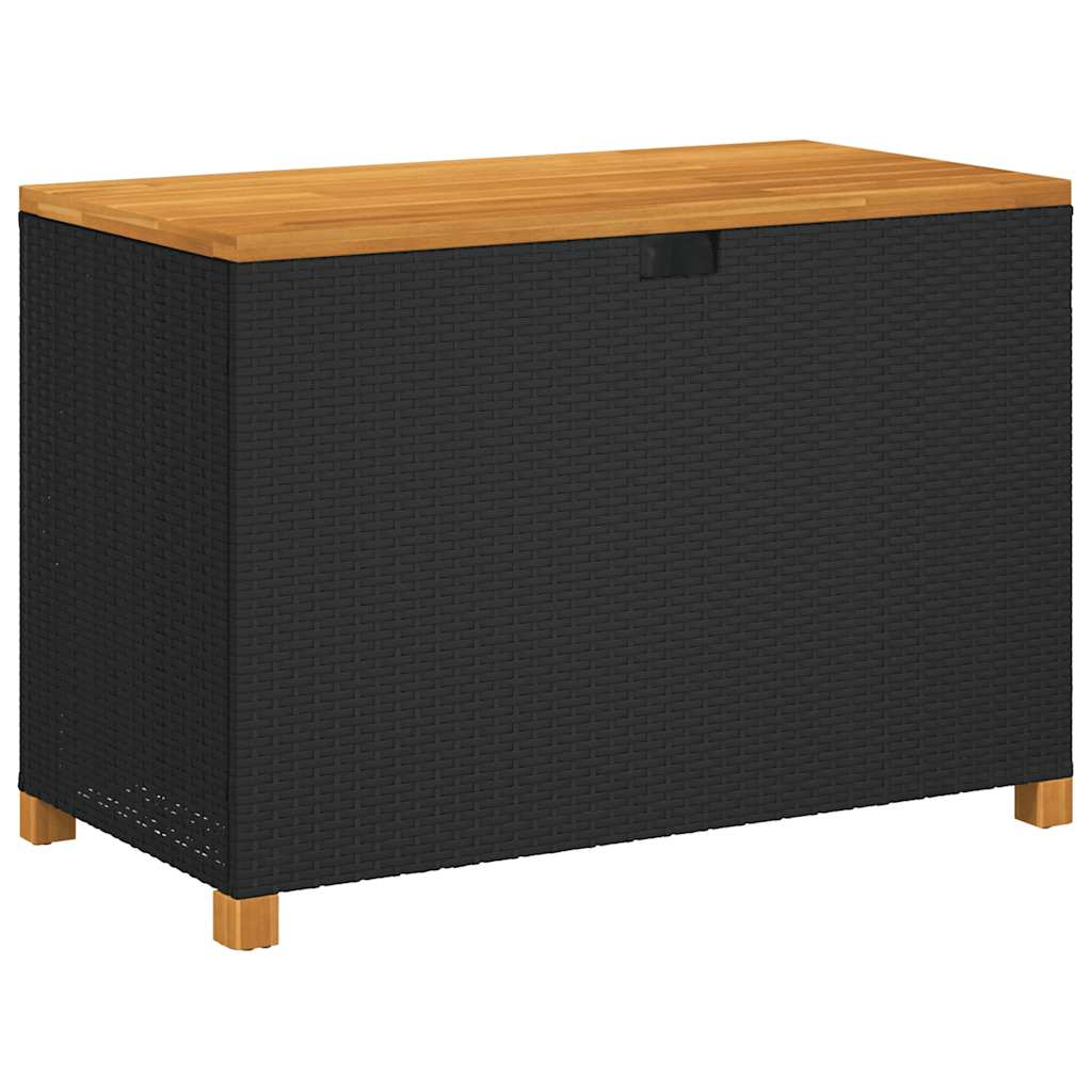Putekasse svart 110x55x63 cm polyrotting akasie