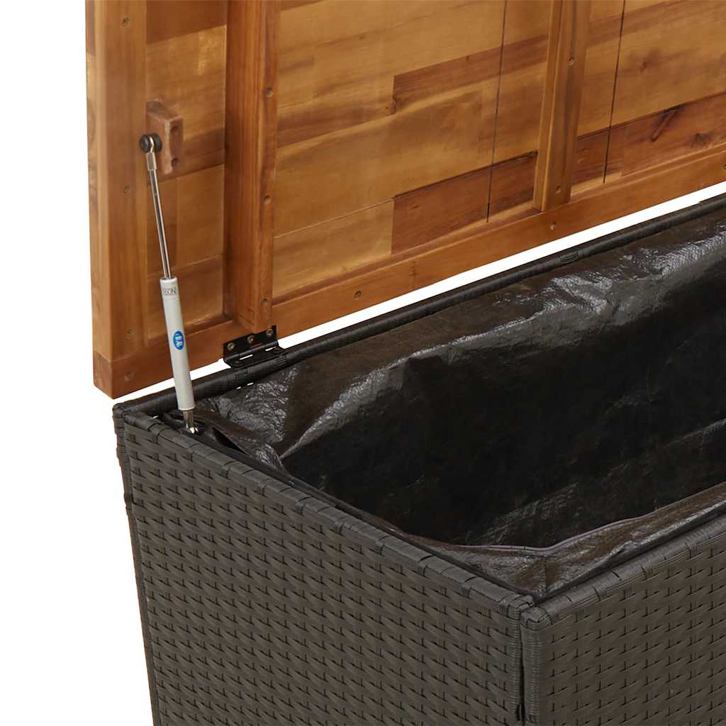 Putekasse svart 110x55x63 cm polyrotting akasie