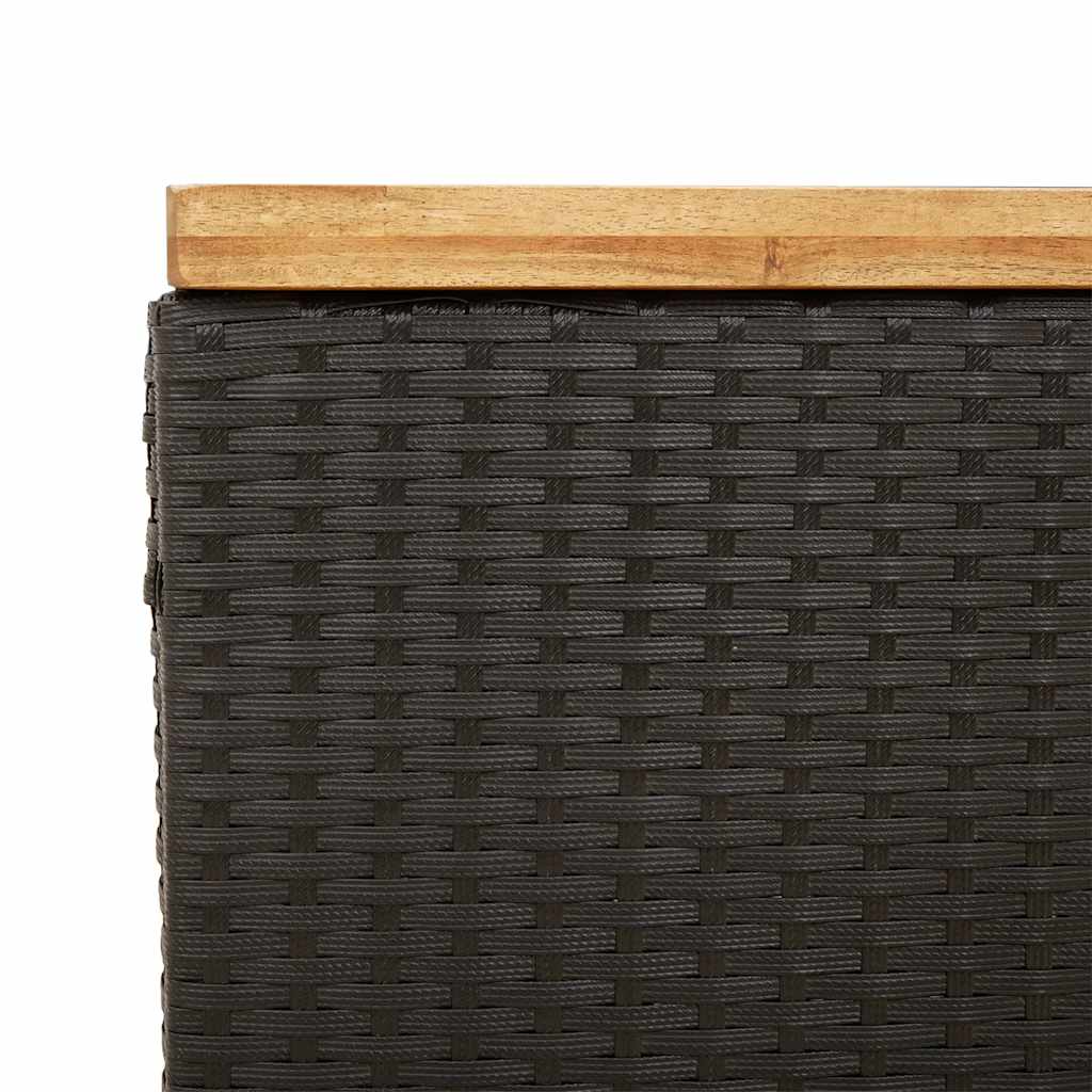 Putekasse svart 110x55x63 cm polyrotting akasie
