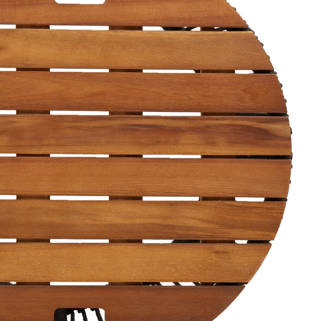Utendørs sidebord med treplate 2 stk svart polyrotting vidaXL
