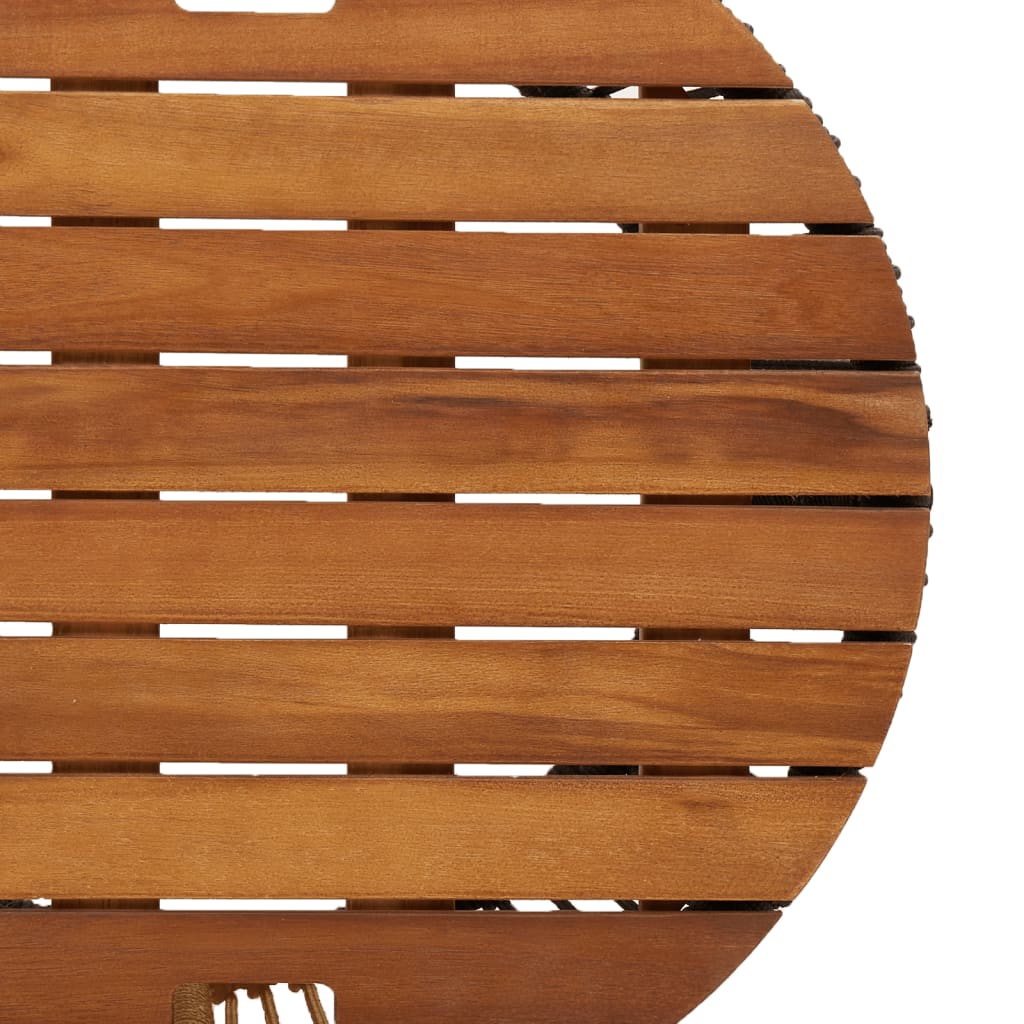 Utendørs sidebord med treplate 2 stk beige polyrotting vidaXL