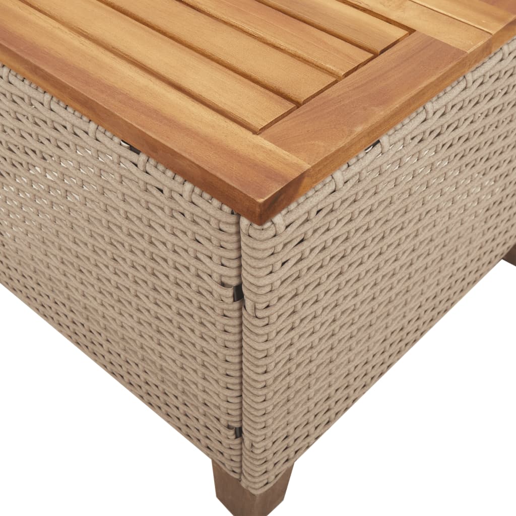 Hagebord beige 45x45x37 cm polyrotting og akasie vidaXL