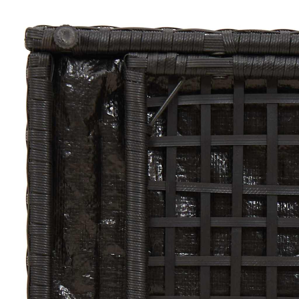 Putekasse med lagring Svart 50 x 50 x 50 cm polyrotting