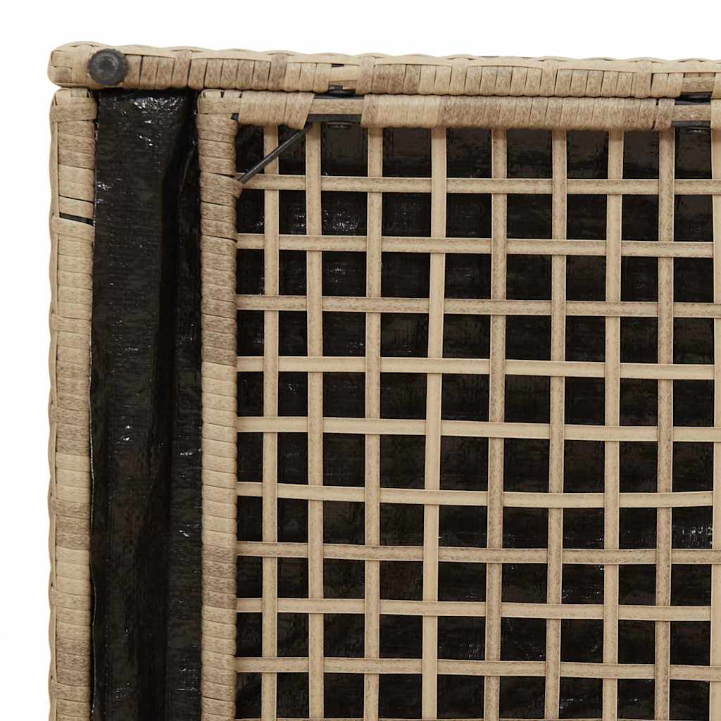 Putekasse med lagring Beige 50 x 50 x 50 cm polyrotting