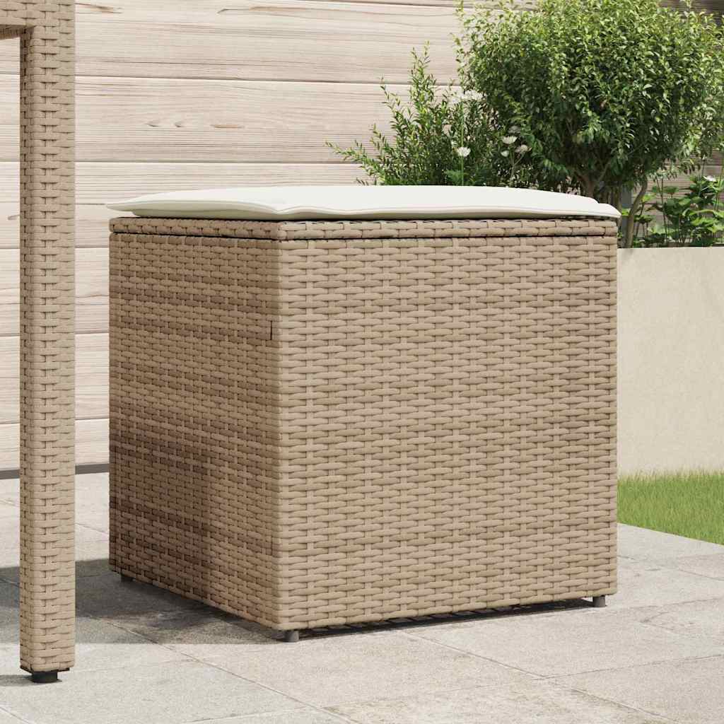 Putekasse med lagring Beige 50 x 50 x 50 cm polyrotting