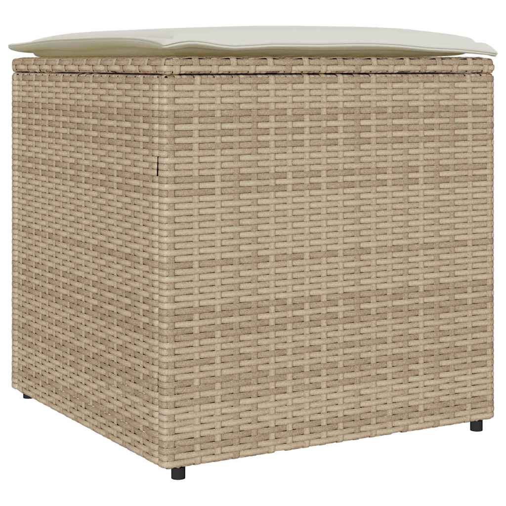 Putekasse med lagring Beige 50 x 50 x 50 cm polyrotting