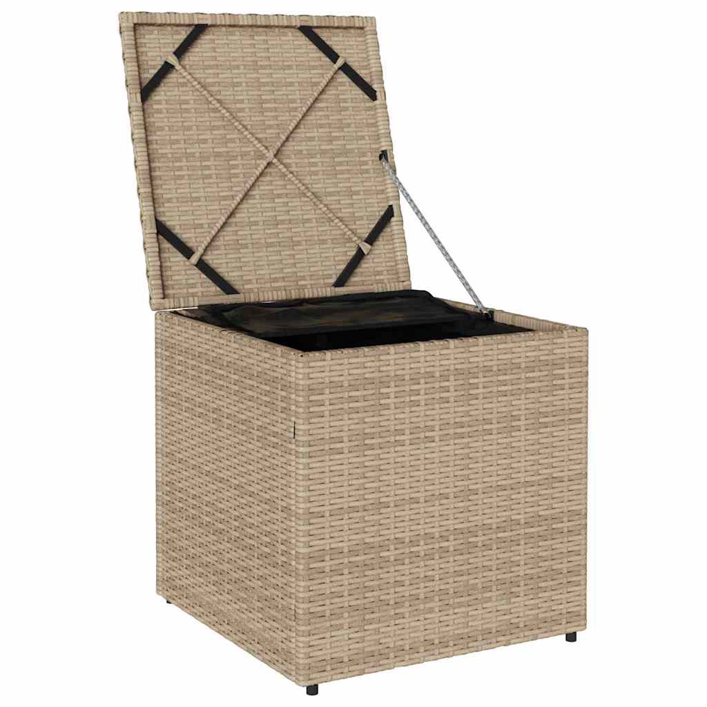 Putekasse med lagring Beige 50 x 50 x 50 cm polyrotting