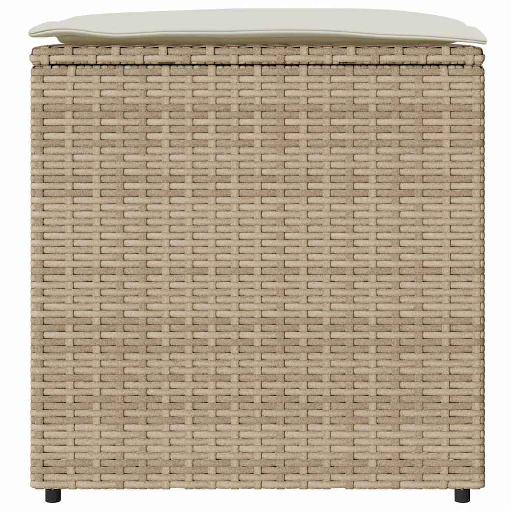 Putekasse med lagring Beige 50 x 50 x 50 cm polyrotting