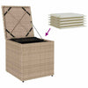 Putekasse med lagring Beige 50 x 50 x 50 cm polyrotting
