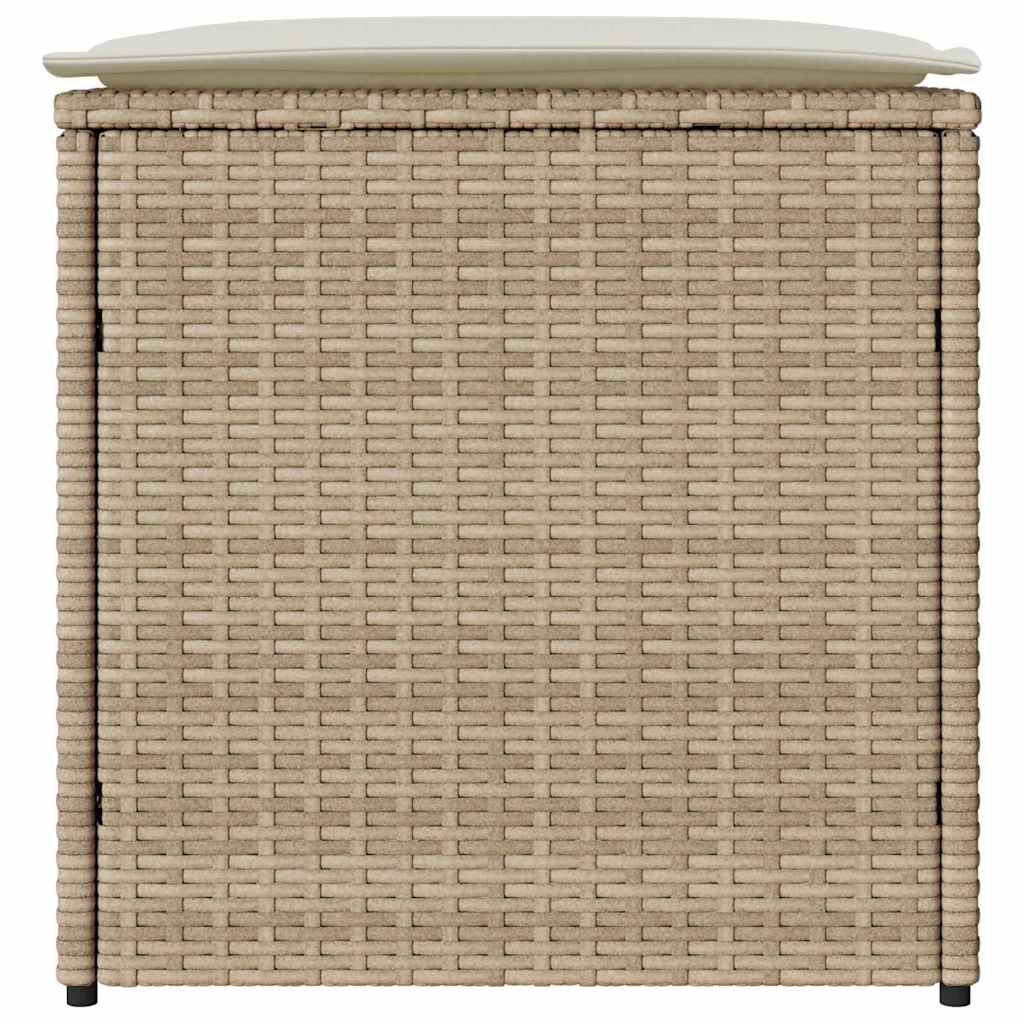 Putekasse med lagring Beige 50 x 50 x 50 cm polyrotting