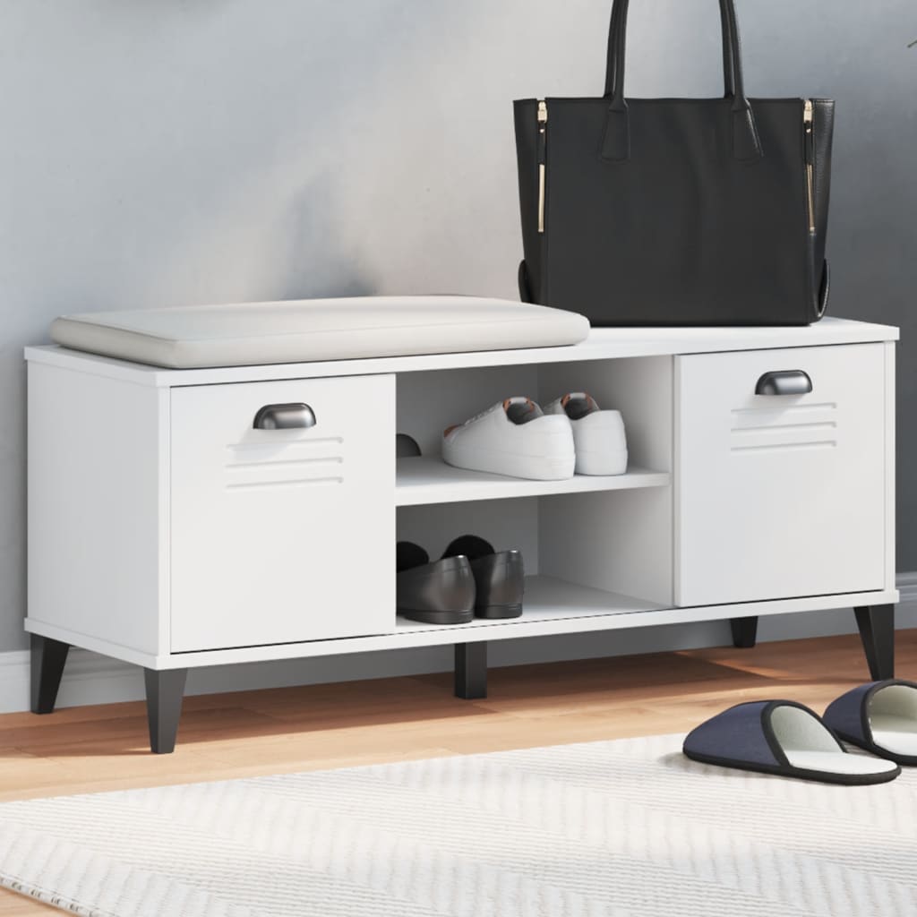 Skobenk VIKEN hvit 106x35x45 cm konstruert tre