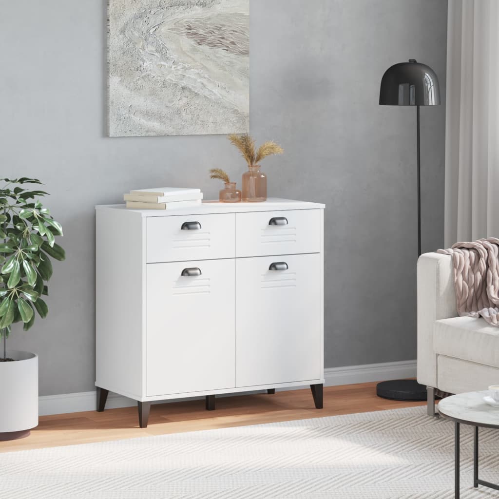 Skjenk VIKEN hvit 80x40x80 cm konstruert tre
