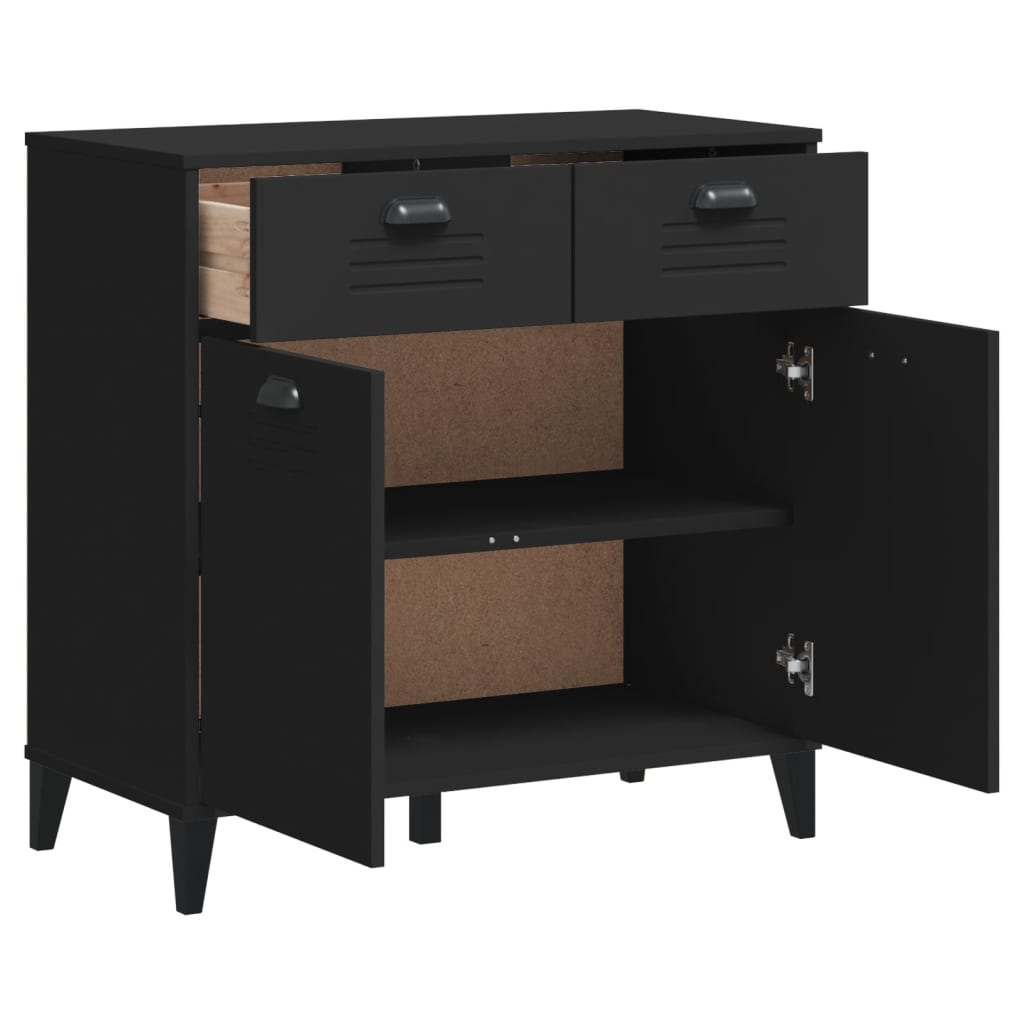 Skjenk VIKEN svart 80x40x80 cm konstruert tre