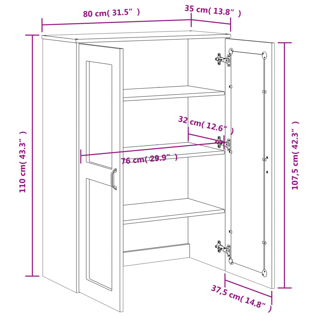 Topp for highboard VIKEN svart heltre furu