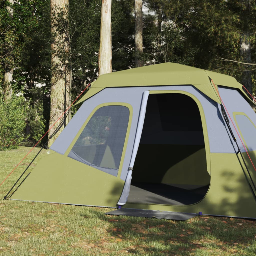 Campingtelt 6 personer blå hurtigutløser vanntett