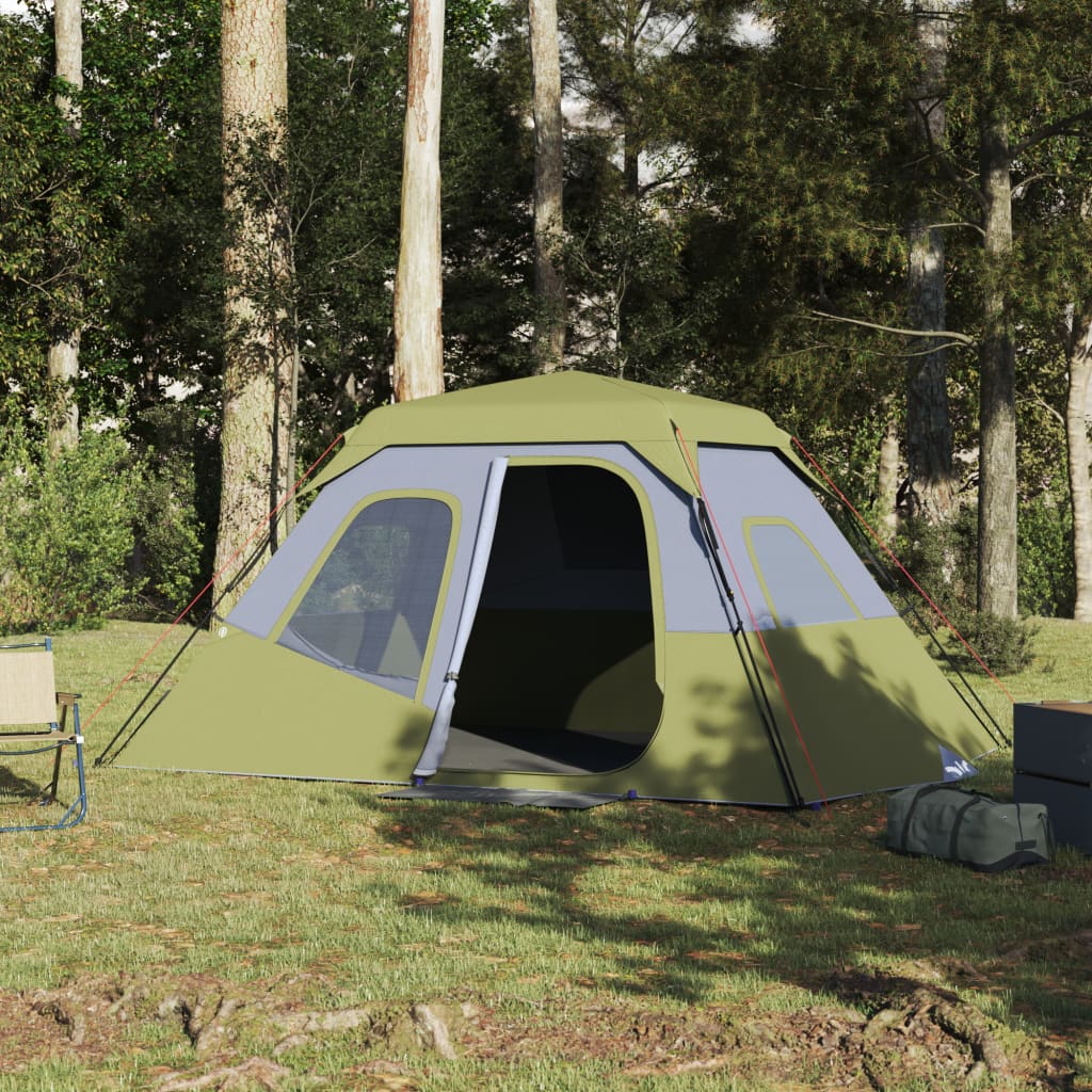 Campingtelt 6 personer blå hurtigutløser vanntett