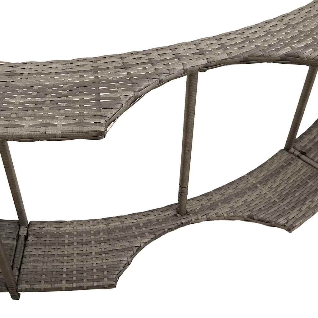 Spakant med oppbevaring og tretrinn grå polyrotting