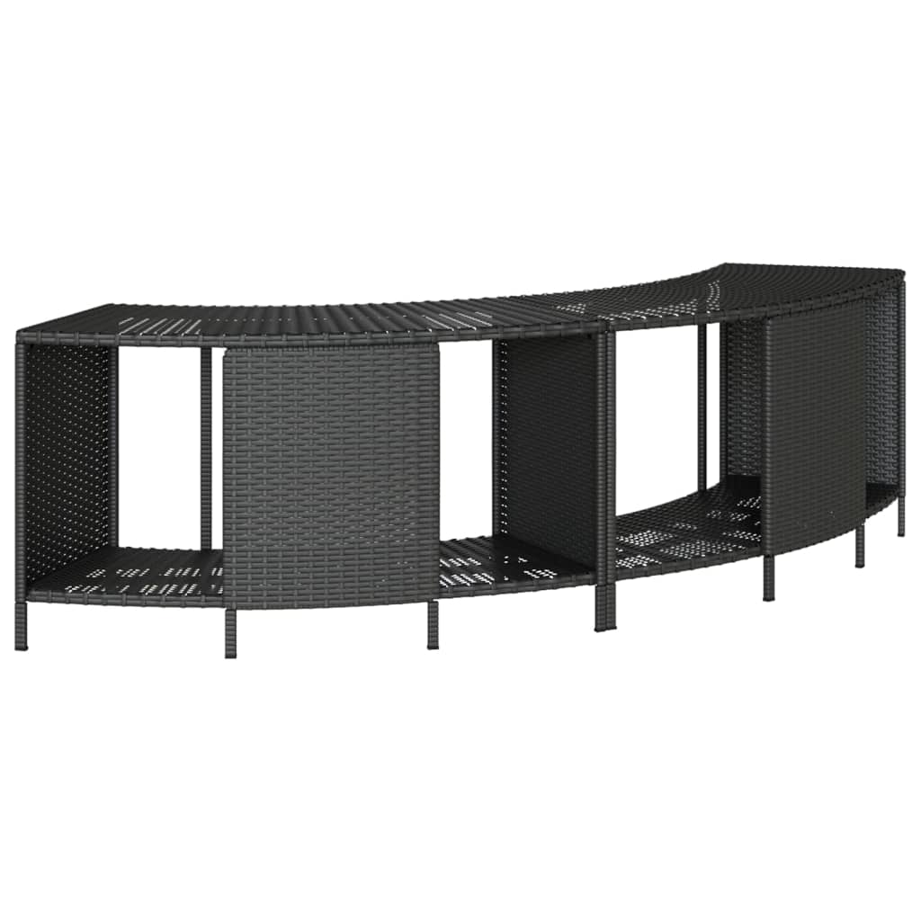 Oppbevaringshyller for boblebad 2 stk svart polyrotting